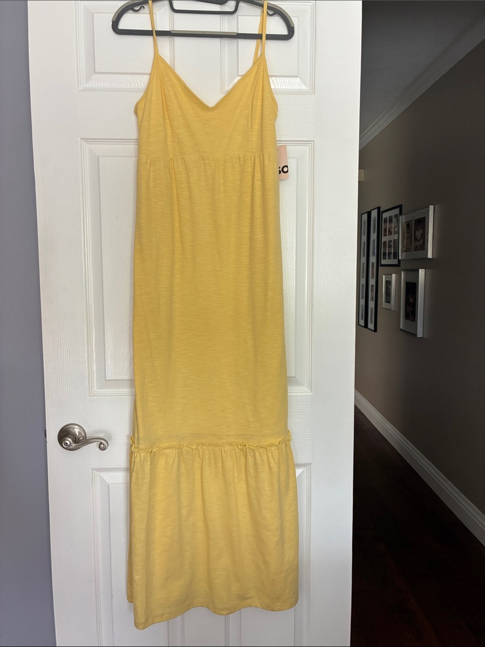 SO Yellow Maxi Slip Dress with Ruffled Tier